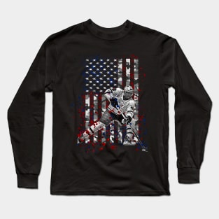 Ice Hockey Camo American Flag Patriotic 4th of July Gifts Long Sleeve T-Shirt